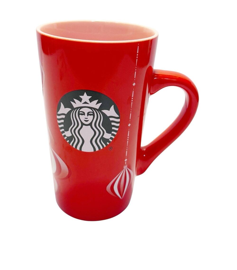 Starbuck's Coffee 2024 Christmas Holiday Red Ceramic Ornaments 16oz Latte Mug